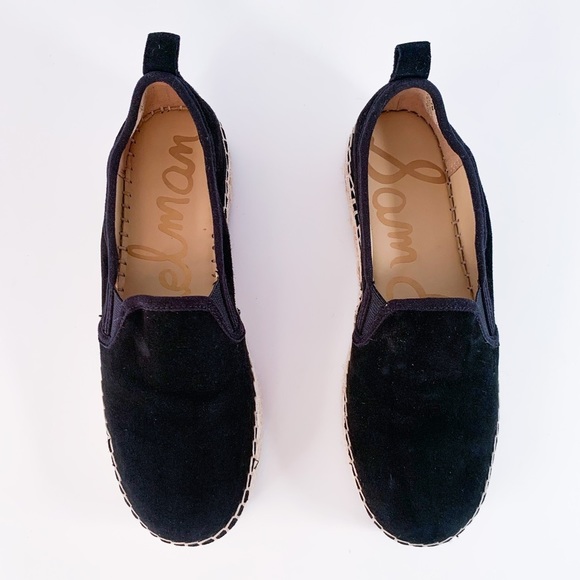 Sam Edelman Carrin Espadrille Platform Flats in Black Suede Leather Size 7 - Picture 13 of 15